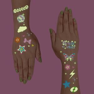 5-Pack Glow in the Dark Temporary Tattoos – 630 Pieces Total –Y2K party